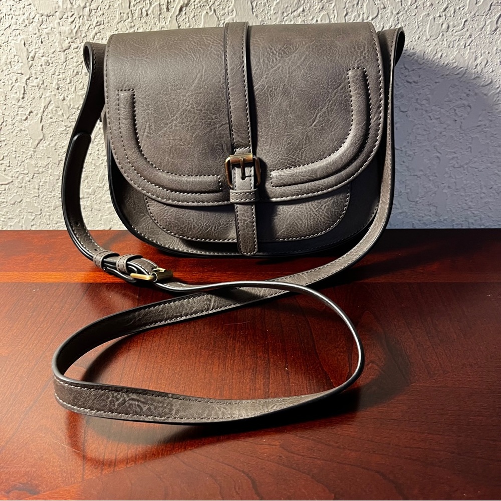 Gray Non-Leather Afkomst Crossbody Bag